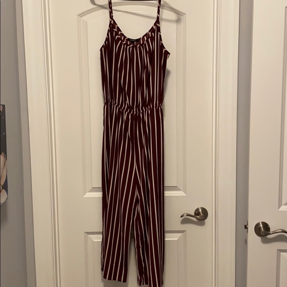Maroon wide leg romper